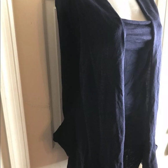 NY COLLECTION 3/4 Tab Slv Blue Cardigan SweaterXL - Picture 3 of 8